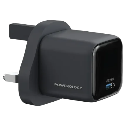 Powerology Volt-X 25W Mini Gan Wall Charger With Cable