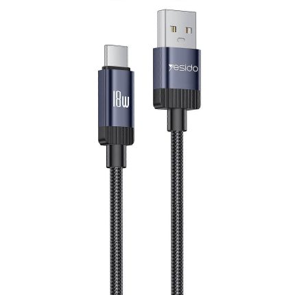 Yesido CA204C 18W USB to USB-C / Type-C Braided Data Cable 1m